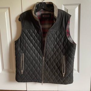 Dark gray men’s vest, flannel, Patrick James, Large